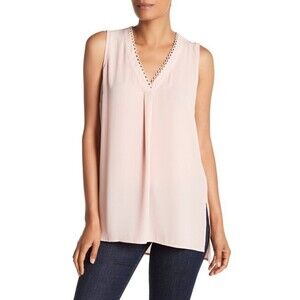 DR2 By Daniel Rainn Women's Loop Trim Tunic Tank Top Pale Blush Size M $76